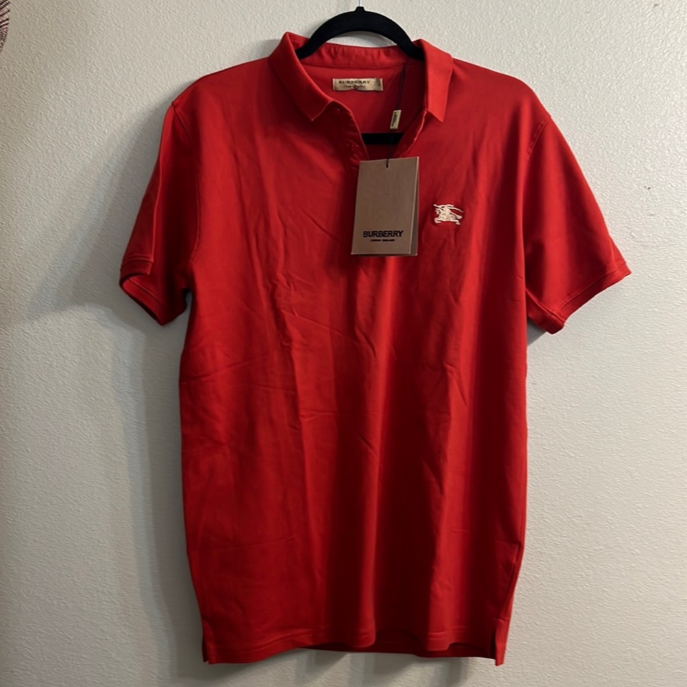 Burberry NWT Red Polo XL